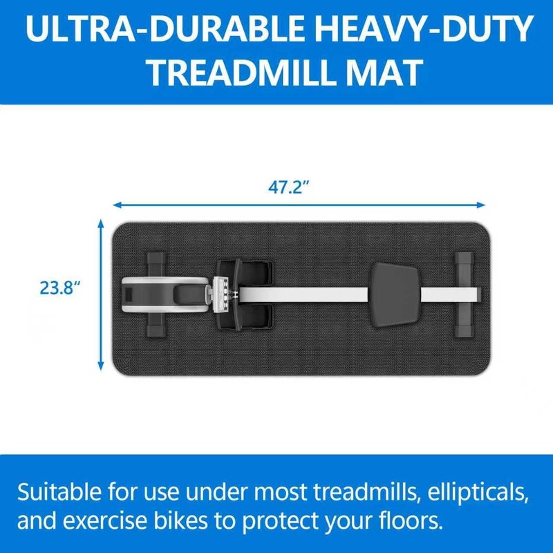 SLIPEXSAFE Treadmill Mat,Bike Mat,Stationary Bike Mat,Foldable Treadmill Mat for Hardwood Floors,Under Exercise Bike Trainer Pad for Indoor Gym Equipment Hardwood Floor Carpet Protector - Image 2